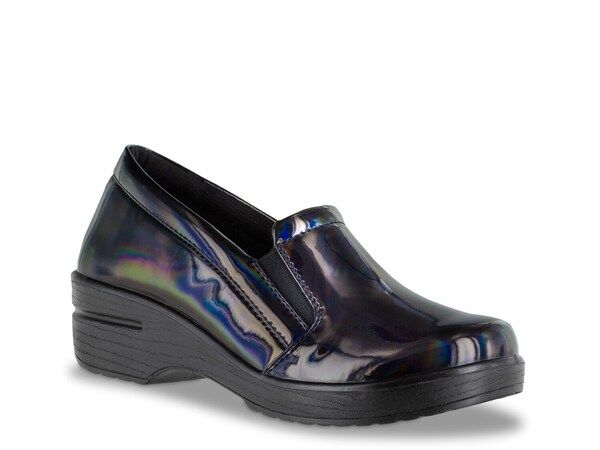 イージーストリート レディース シューズ スリッポン・ローファー Easy Works by Easy Street Leeza SlipOn Navy Iridescent ネイビー
