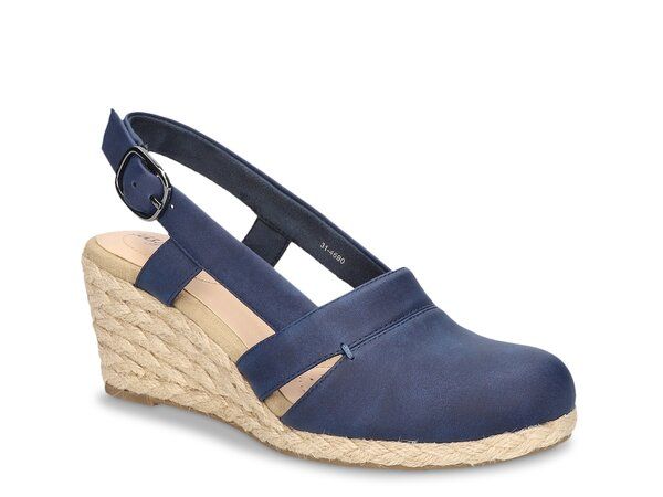 イージーストリート レディース シューズ サンダル Easy Street Stargaze Espadrille Wedge Sandal Navy ネイビー