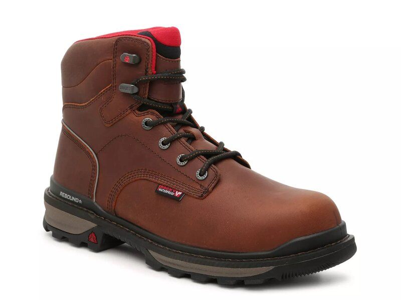 ロッキー メンズ シューズ ブーツ・レインブーツ Rocky Rams Horn Composite Toe Work Boot Dark Brown ブラウン