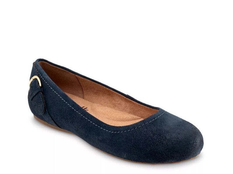 ソフトウォーク レディース シューズ パンプス Softwalk Sydney Ballet Flat Navy Suede ネイビー