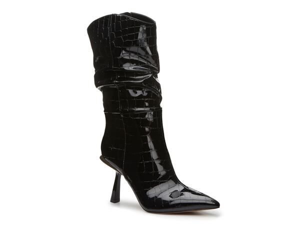 ヴィンスカムート レディース シューズ ブーツ・レインブーツ Vince Camuto Senimi Boot Black Croc Print Patent Synthetic ブラック