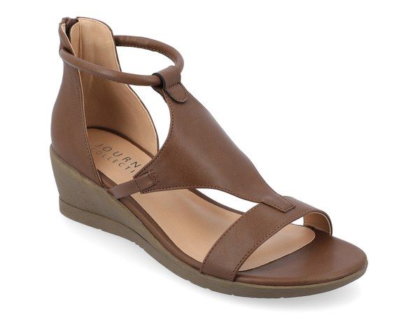 ジュルネ コレクション レディース シューズ サンダル Journee Collection Trayle Wedge Sandal Dark Brown ブラウン