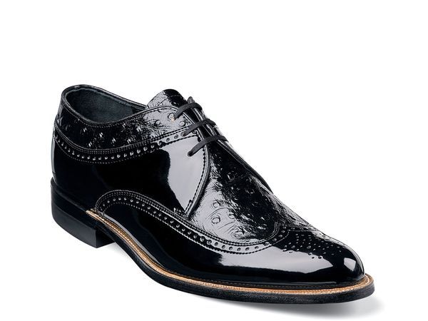 ステイシーアダムス メンズ シューズ オックスフォード ウィングチップ Stacy Adams Dayton Ostrich Wingtip Oxford Black ブラック
