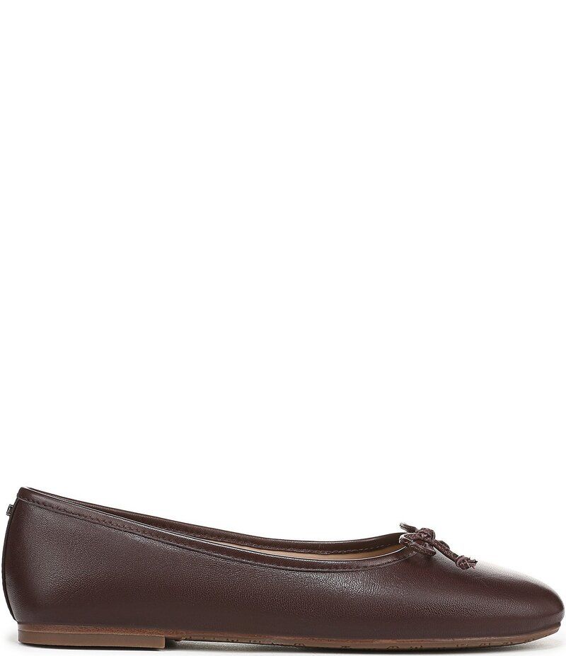 サムエデルマン レディース シューズ パンプス レザー Sam Edelman Alie Leather Bow Detail Ballet Flats Spiced Pecan