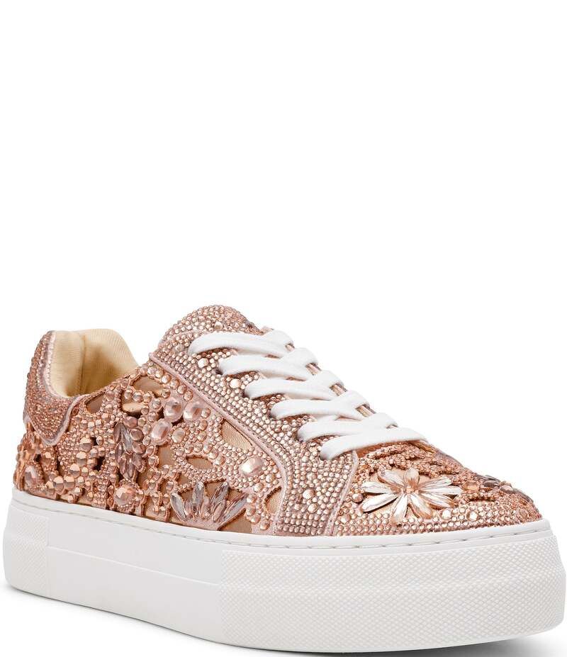 ベッツィジョンソン レディース シューズ スニーカー プラットフォーム Blue by Betsey Johnson Reily Rhinestone Platform Sneakers Blush ブラッシュ
