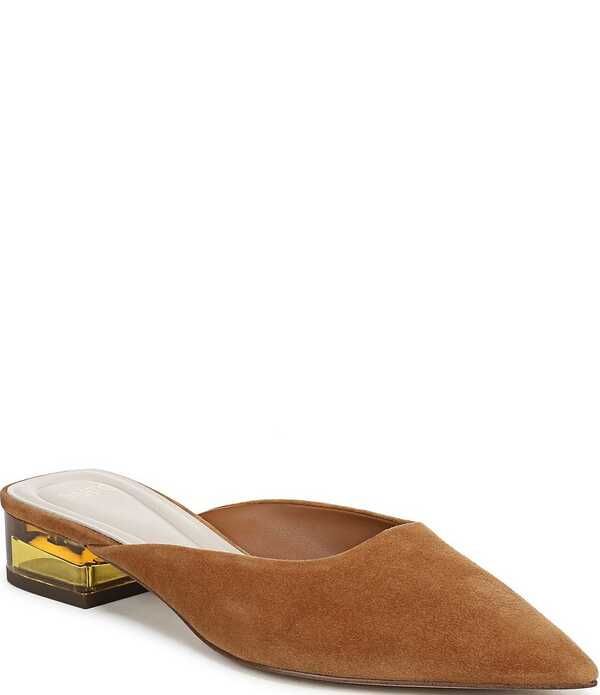 フランコサルト レディース シューズ ヒール スエード Sarto by Franco Sarto Bennet Suede Pointed Toe Clear Heel Mules Brown ブラウン