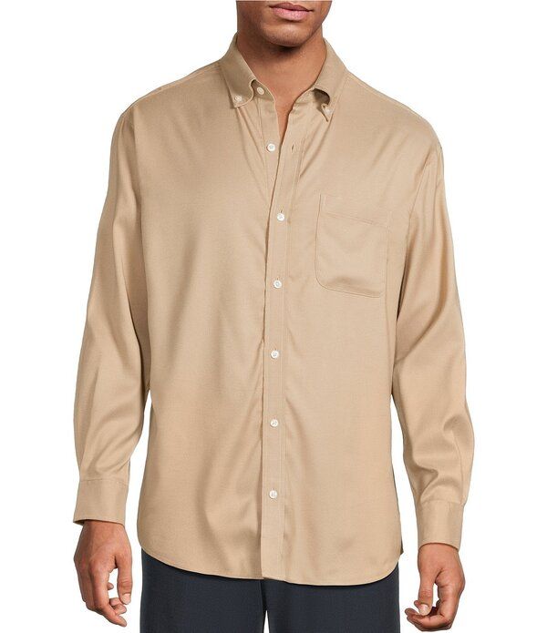 ラウンドトゥリーアンドヨーク メンズ トップス シャツ Roundtree Yorke Long Sleeve Performance Solid Sport Shirtan タン