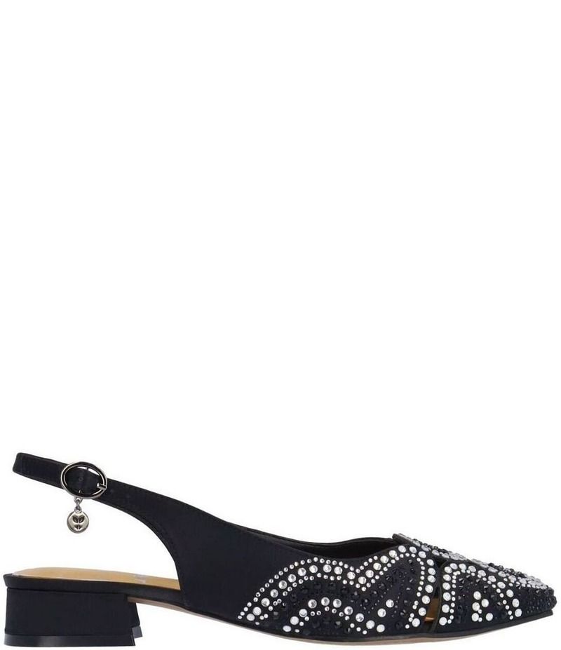 ジェイレニー レディース シューズ ヒール J Renee Nicolette Fabric Rhinestone Slingback Pumps BlackClear ブラック
