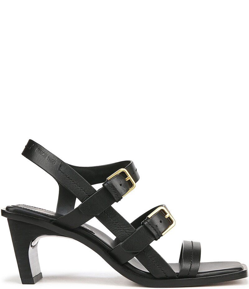 フランコサルト レディース シューズ ヒール サンダル レザー Sarto by Franco Sarto Frances Leather Triple Buckle Block Heel Sandals Black ブラック