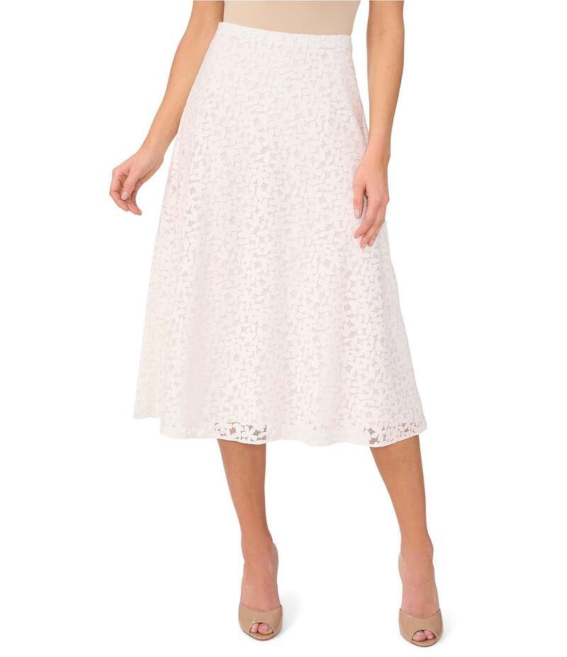 セセ レディース ボトムス スカート A ライン フラワー柄 ミディ レース フラワー CeCe Floral Lace ALine Midi Skirt New Ivory アイボリー
