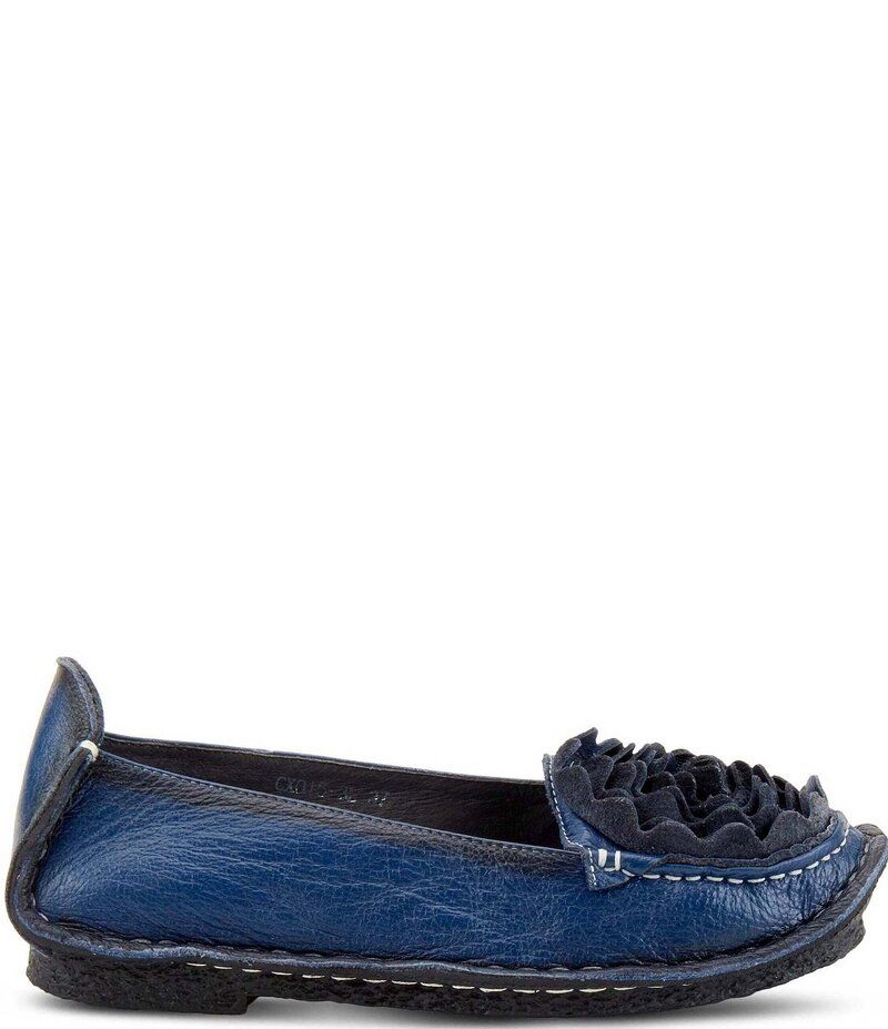 ラリティステ レディース シューズ スリッポン・ローファー フラワー柄 レザー ローファー フラワー LARTISTE Dezi Leather Floral Detail Slip On Loafers Navy ネイビー