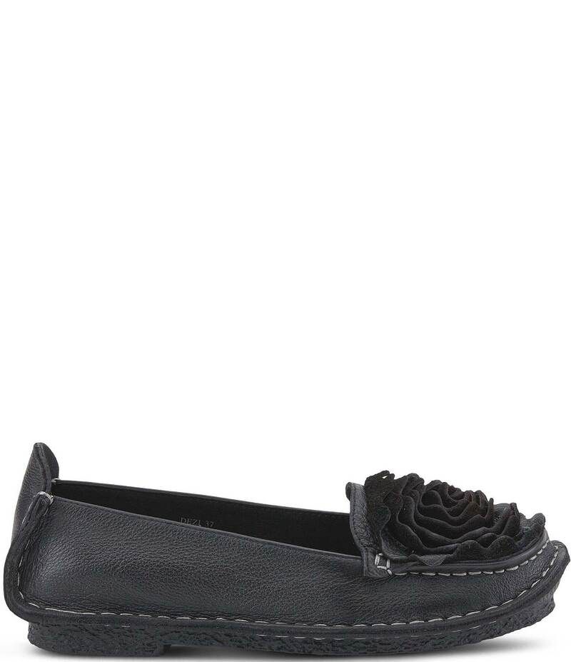 ラリティステ レディース シューズ スリッポン・ローファー フラワー柄 レザー ローファー フラワー LARTISTE Dezi Leather Floral Detail Slip On Loafers Black ブラック
