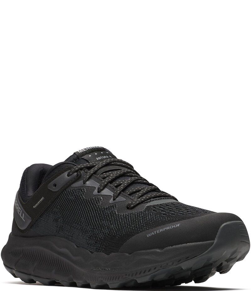 メレル レディース シューズ スニーカー メッシュ Merrell Womens Antora 4 WP Mesh Waterproof Trail Runners BlackGraphite ブラック