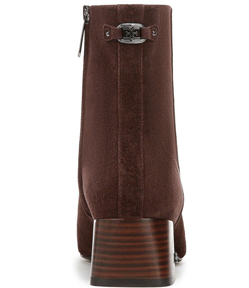 サムエデルマン レディース シューズ ブーツ・レインブーツ スエード ブーツ Sam Edelman Paige Suede Square Toe Dress Booties Cafe Noir