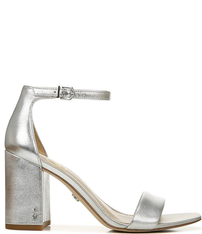 サムエデルマン レディース シューズ サンダル アンクル レザー Sam Edelman Daniella Leather Ankle Strap Square Toe Dress Sandals Soft Silver シルバー