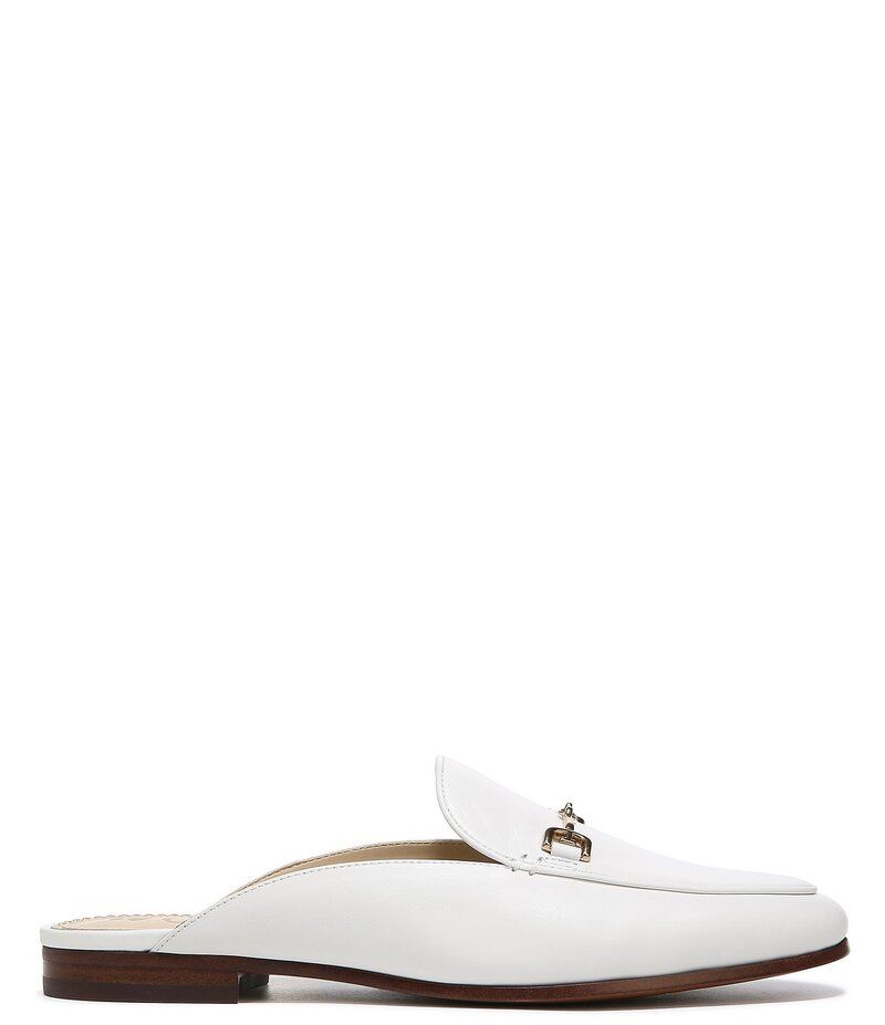サムエデルマン レディース シューズ パンプス レザー ローファー Sam Edelman Linnie Leather Bit Buckle Flat Mule Loafers Bright White ホワイト