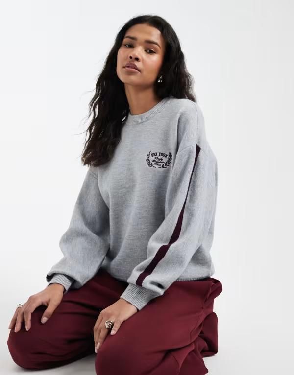コットンオン レディース アウター パーカー・スウェット セーター ニット Cotton slouchy knit sweater in light GRAY グレー