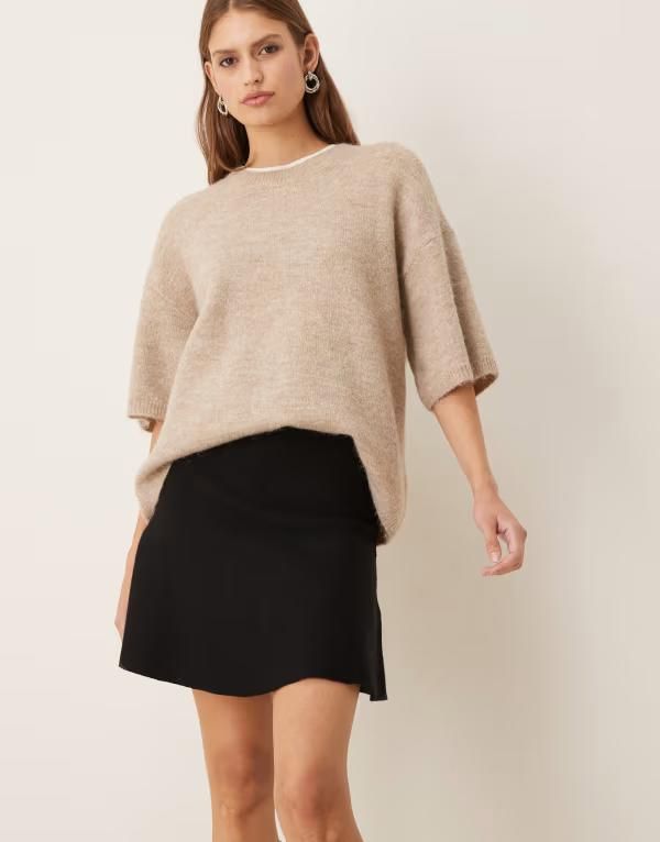 マンゴ レディース ボトムス スカート ミニ Mango flared mini skirt Black ブラック