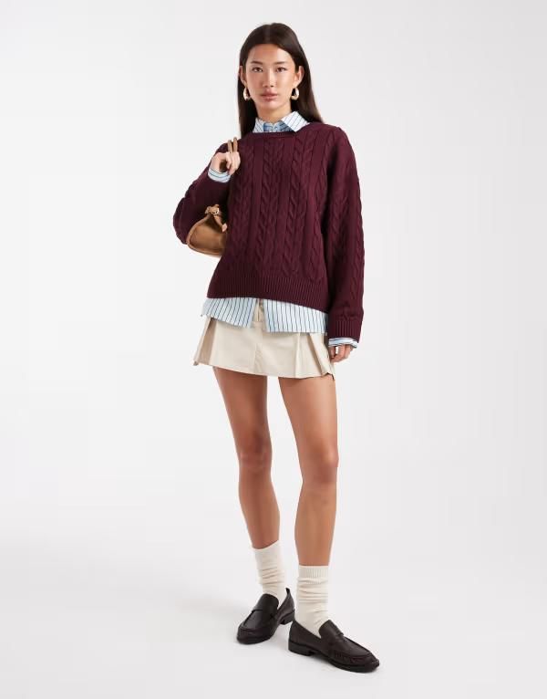 コットンオン レディース アウター ニット・セーター クルーネック セーター Cotton On crew neck sweater in deep pomegranate Deep pomegranate