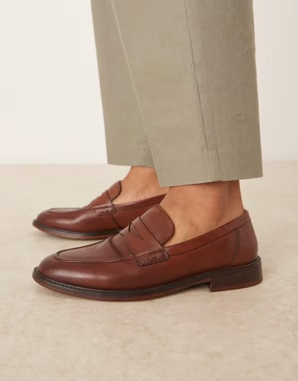 エイソス メンズ シューズ スリッポン・ローファー レザー ローファー ASOS DESIGN tassel loafers in tan leather TAN タン