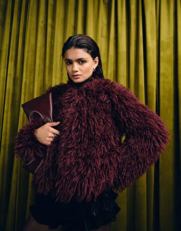 スリードベア レディース アウター ジャケット・ブルゾン ジャケット Threadbare faux shearling fur jacket in fig Fig 18,446円