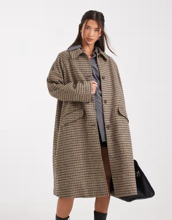 エイソス レディース アウター ジャケット・ブルゾン キルティング コート ASOS DESIGN quilted lining mid length coat in heritage plaid Heritage check チェック