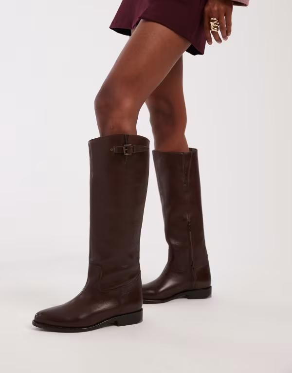 ブロンクス レディース シューズ ブーツ・レインブーツ Bronx felise buckle detail riding boot in coffee bean Coffee bean コーヒー