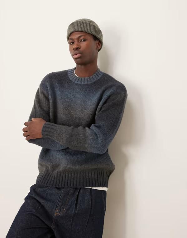 セレクティッド メンズ アウター ニット・セーター セーター ニット Selected knit sweater blue ombre Sky Captain Multi マルチカラー