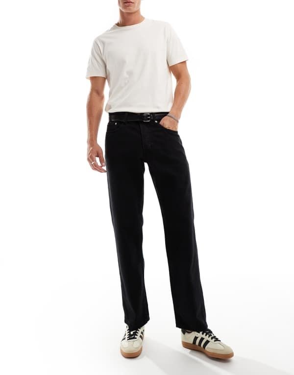 オンリーアンドサンズ メンズ ボトムス デニムパンツ ジーンズ ONLY SONS Edge straight fit jeans Black Denim ブラック