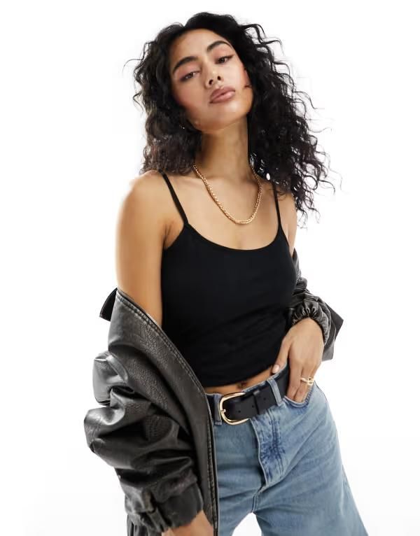 ジェイディーワイ レディース トップス タンクトップ JDY strappy tank top Black ブラック