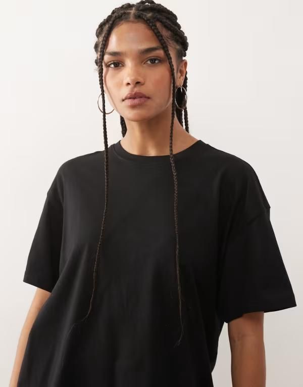 ウィークデイ レディース トップス Tシャツ Weekday boxy fit oversized tshirt Black ブラック