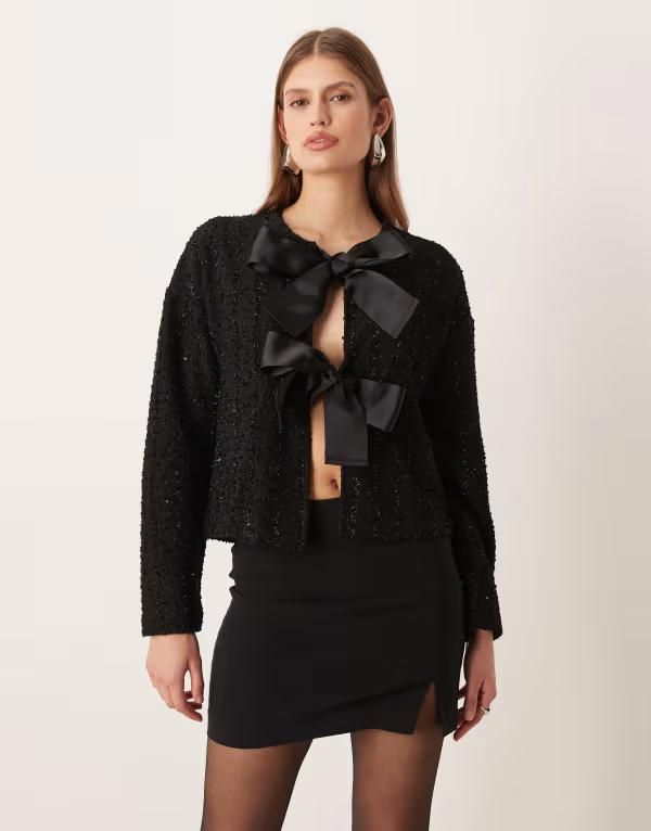 ヴィラ レディース トップス Tシャツ VILA bow front woven top BlackDetail ブラック