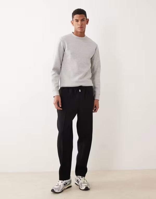 エイソス メンズ ボトムス カジュアルパンツ テーパードフィット スウェットパンツ スキューバ ASOS DESIGN heavyweightapered fit sweatpantscubastyle fabric Black ブラック