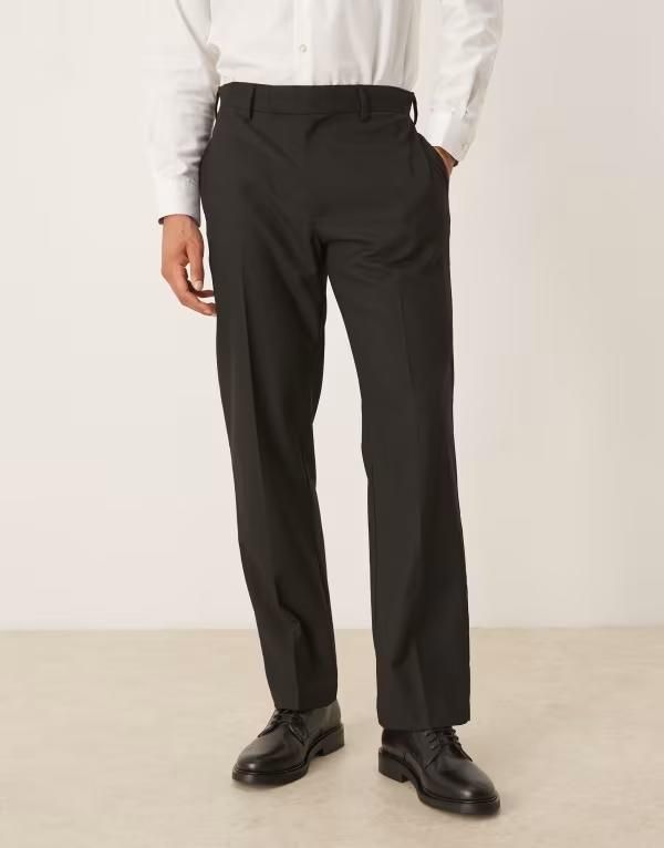 エイソス メンズ ボトムス カジュアルパンツ ASOS DESIGN smart straight pants Black ブラック