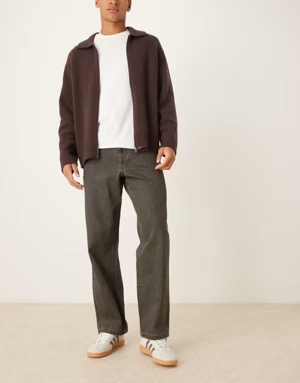 エイソス メンズ ボトムス デニムパンツ ジーンズ ASOS DESIGN baggy jeans in washed BLACK ブラック