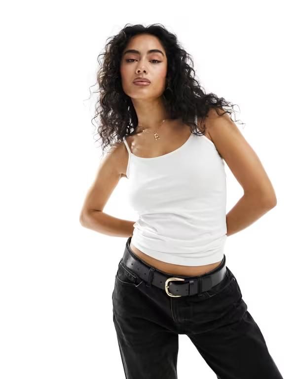 ジェイディーワイ レディース トップス タンクトップ JDY strappy tank top WHITE ホワイト