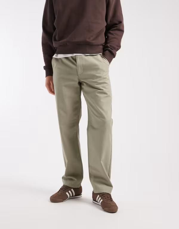エイソス メンズ ボトムス カジュアルパンツ ストレート ASOS DESIGN straight leg chinos in light khaki カーキ