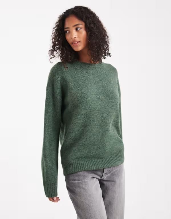 コットンオン レディース アウター ニット・セーター クルーネック セーター Cotton On luxe crew neck sweater in treetop TREETOP GREEN グリーン