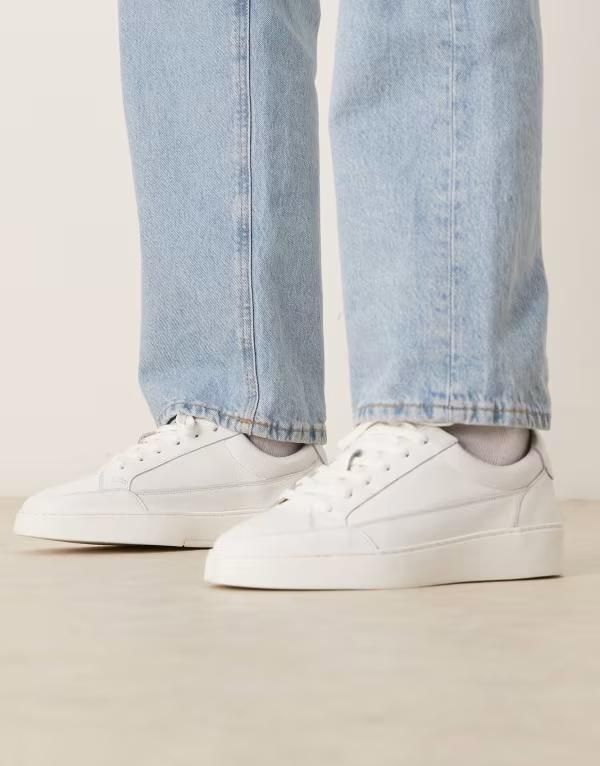 ノーク メンズ シューズ スニーカー レース レザー NOAK Made In Portugal paneled lace up sneakers leather WHITE ホワイト