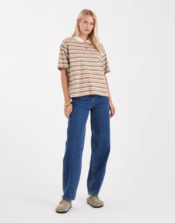 ベロモーダ レディース ボトムス デニムパンツ ジーンズ Vero Moda Tall Billie high rise barrel leg jeans in mediumblue wash Medium blue denim デニム