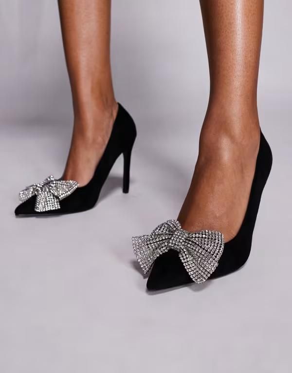 パブリックデザイア レディース シューズ パンプス Public Desire Ladies Night pumps with embellished bow Black ブラック