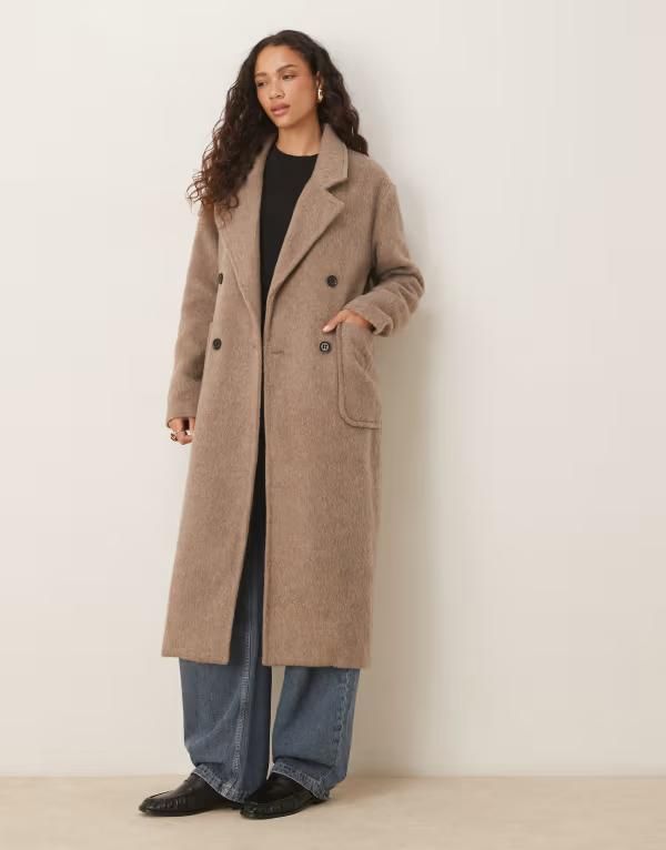 グラマラス レディース アウター コート Glamorous oversized tailored coat in mushroom Mushroom