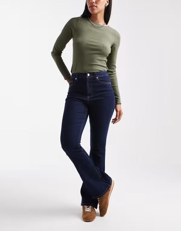 ミスセルフフリッジ レディース ボトムス デニムパンツ Miss Selfridge flare jean in indigo wash Indigo wash インディゴ
