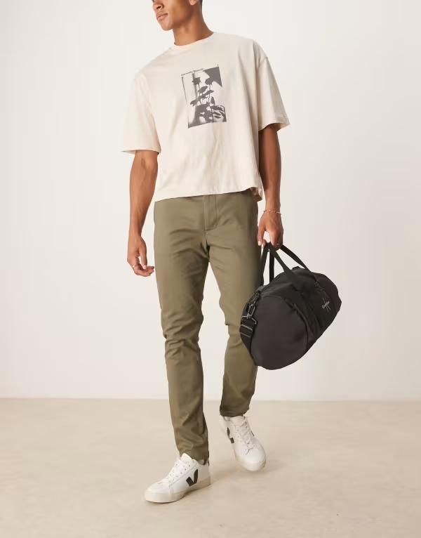 エイソス メンズ ボトムス カジュアルパンツ ASOS DESIGN skinny chinos Khaki カーキ