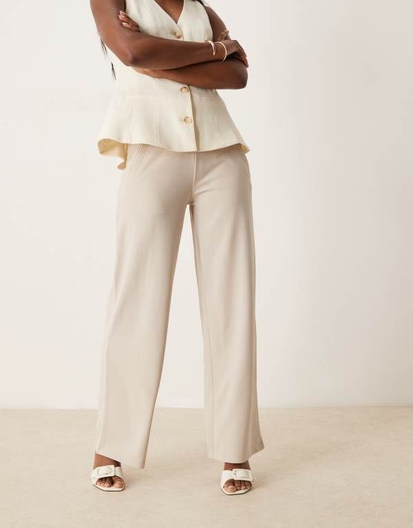 ジェイディーワイ レディース ボトムス カジュアルパンツ ワイドレッグ パンツ JDY wide leg tailored pants CREAM クリーム