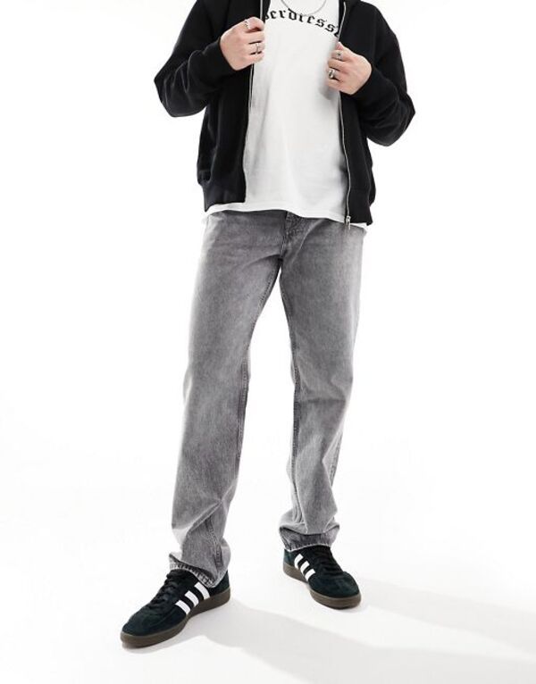 オンリーアンドサンズ メンズ ボトムス デニムパンツ ジーンズ ONLY SONS edge straight fit jeans in washed Medium gray denim グレー