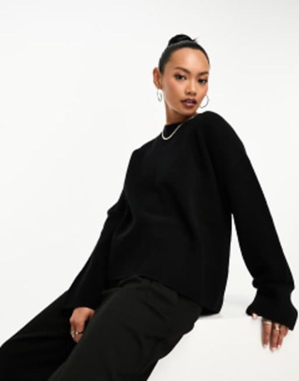 アンドアザーストーリーズ レディース アウター ニット・セーター クルーネック セーター Other Stories crew neck sweater Black ブラック