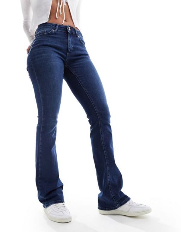 オンリー レディース ボトムス デニムパンツ ジーンズ ONLY Blush flared jeans in dark wash Dark Blue Denim デニム