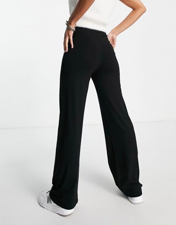 エイソス レディース ボトムス カジュアルパンツ ワイドレッグ パンツ ジャージー ASOS DESIGN basic wide leg jersey pants Black ブラック エイソス レディース ボトムス カジュアルパンツ ワイドレッグ パンツ ジャージー ASOS DESIGN basic wide leg jersey pants Black ブラック
