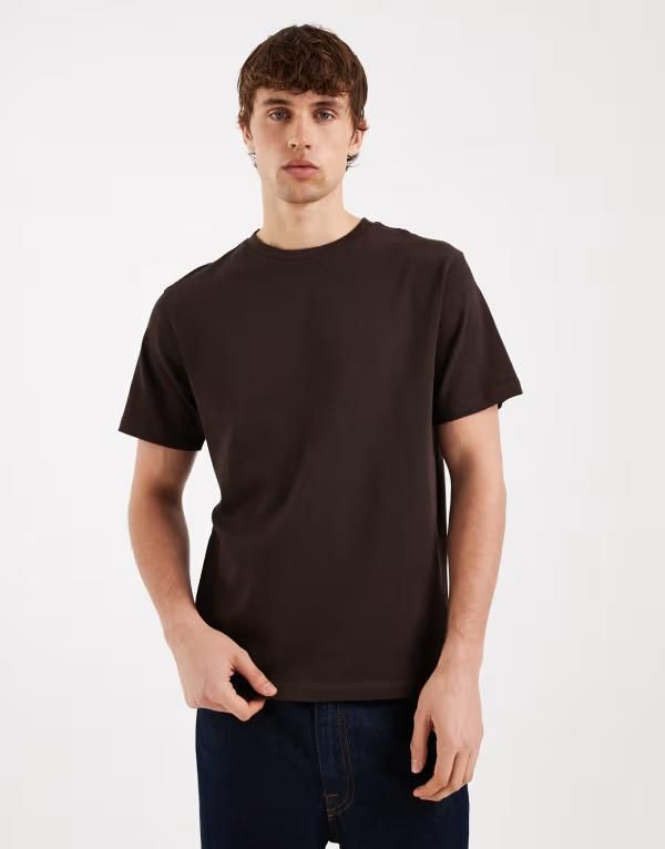 エイソス メンズ トップス Tシャツ クルーネック ASOS DESIGN heavyweight crew neck tshirt Mole ブラウン